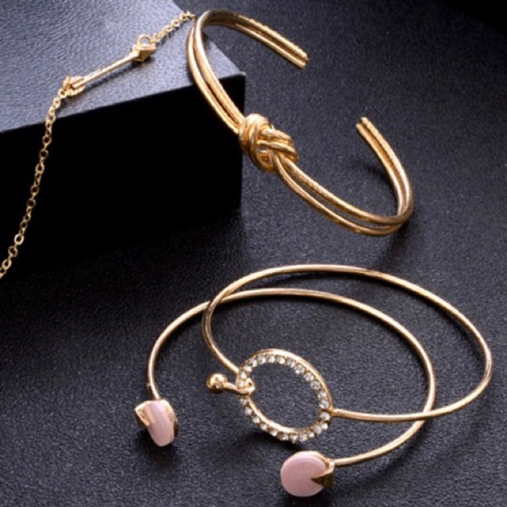 NEW!๐๐BUNDLE!!!๐4๐GOLDEN BRACELETS!๐๐๐PINK! - Picture 6 of 8